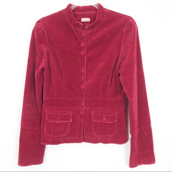 MONTEAU RED CORDUROY BUTTON FRONT JACKET - Picture 1 of 3